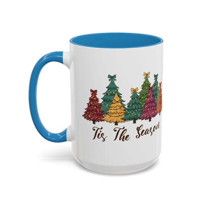 Tis The Season Christmas tree design on an accent mug, view 10