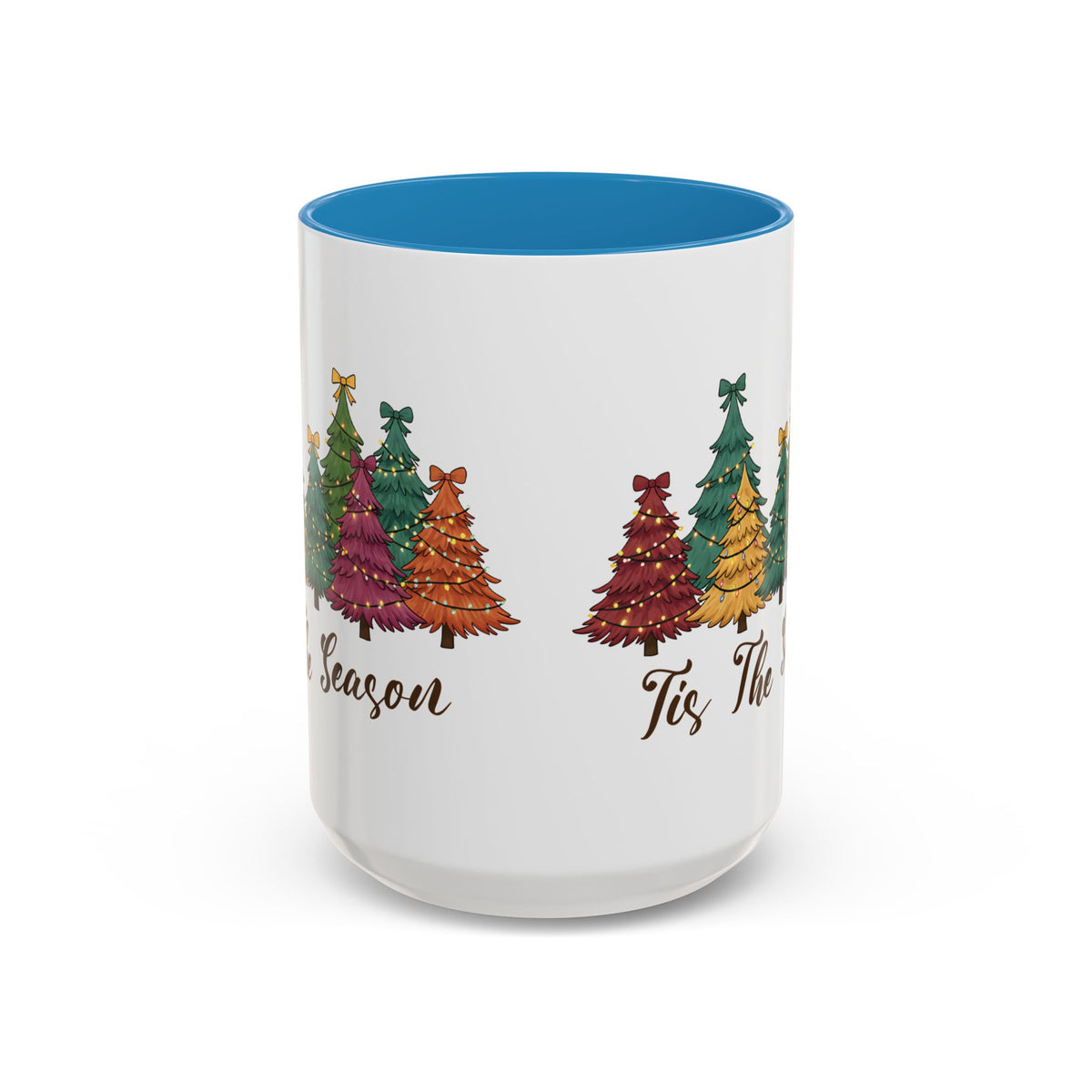 Tis The Season Christmas tree design on an accent mug, view 12